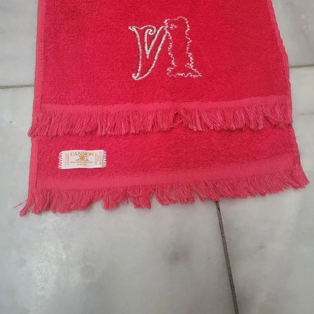 Cannon Red Embroidered Holiday NOEL Bath Hand Towels Set of 4